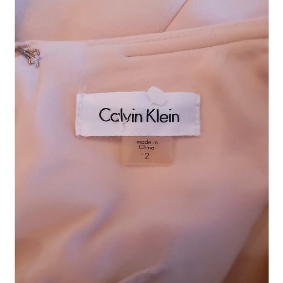 Calvin Klein Flutter Sleeve Dress Women's Size 2 Light Pink Knee Length Lined - Picture 2 of 14